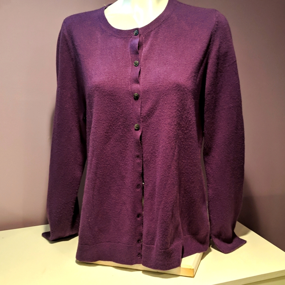 Purple Croft & Barrow button cardigan